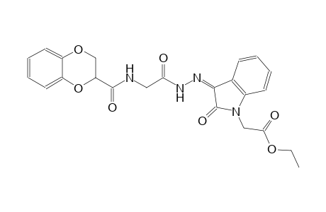ethyl [(3Z)-3-({[(2,3-dihydro-1,4-benzodioxin-2-ylcarbonyl)amino]acetyl}hydrazono)-2-oxo-2,3-dihydro-1H-indol-1-yl]acetate