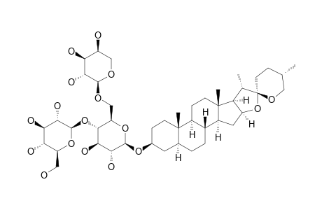 SMILAXIN-C;TIGOGENIN-3-O-BETA-D-GLUCOPYRANOSYL-(1->4)-[ALPHA-L-ARABINOPYRANOSYL-(1->6)]-BETA-D-GLUCOPYRANOSIDE