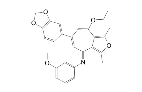 N-[(4E)-6-(1,3-benzodioxol-5-yl)-8-ethoxy-1,3-dimethyl-4H-cyclohepta[c]furan-4-ylidene]-3-methoxyaniline
