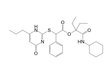 3-(Cyclohexylcarbamoyl)pentan-3-yl 2-([4-oxo-6-propyl-1,4-dihydropyrimidin-2-yl]thio)-2-phenylacetate