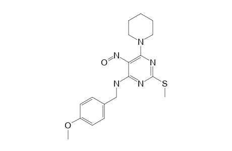 N-(4-METHOXYBENZYL)-2-METHYLTHIO-5-NITROSO-6-(PIPERIDIN-1-YL)-PYRIMIDIN-4-AMINE