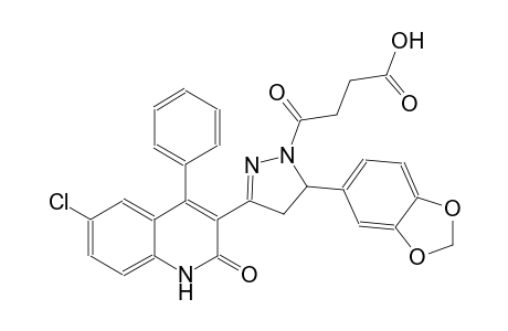 4-[5-(1,3-benzodioxol-5-yl)-3-(6-chloro-2-oxo-4-phenyl-1,2-dihydro-3-quinolinyl)-4,5-dihydro-1H-pyrazol-1-yl]-4-oxobutanoic acid