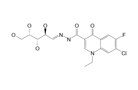 N'-D-ALDEHYDOARABINOSYL-(7-CHLORO-1-ETHYL-6-FLUORO-1,4-DIHYDRO-4-OXOQUINOLIN-3-YL)-CARBOHYDRAZIDE