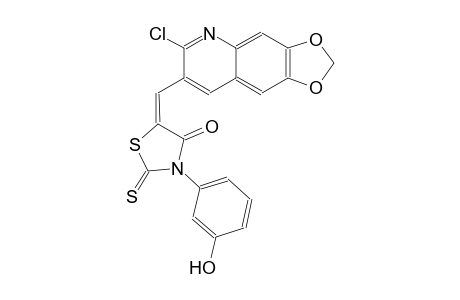 4-thiazolidinone, 5-[(6-chloro[1,3]dioxolo[4,5-g]quinolin-7-yl)methylene]-3-(3-hydroxyphenyl)-2-thioxo-, (5E)-