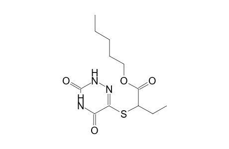 butanoic acid, 2-[(2,3,4,5-tetrahydro-3,5-dioxo-1,2,4-triazin-6-yl)thio]-, pentyl ester