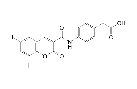 2-(4-(6,8-Diiodocoumarin-3-carboxamido)phenyl)acetic acid