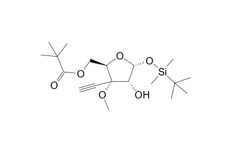 1-O-(tert-Butyldimethylsilyl)-5-(2,2-dimethylpropanoyl)-3-ethynyl-3-O-methyl-.alpha.,D-ribofuranose
