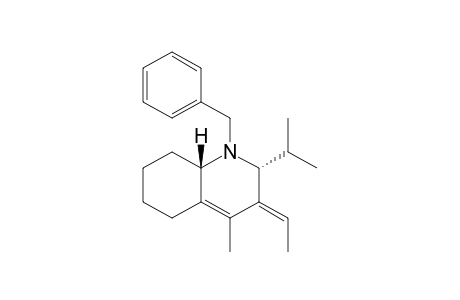 (2R*,8aS*)-1-Benzyl-3(E)-ethylidene-4-methyl-2-isopropyl-1,2,3,5,6,7,8,8a-octahydroquinoline