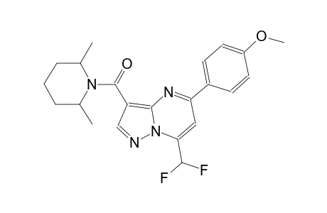 7-(difluoromethyl)-3-[(2,6-dimethyl-1-piperidinyl)carbonyl]-5-(4-methoxyphenyl)pyrazolo[1,5-a]pyrimidine