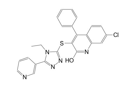 7-chloro-3-{[4-ethyl-5-(3-pyridinyl)-4H-1,2,4-triazol-3-yl]sulfanyl}-4-phenyl-2-quinolinol
