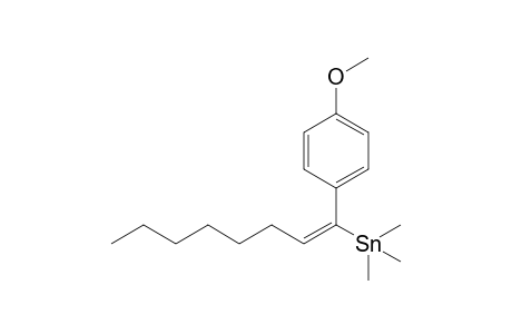 (E)-1-(4-Methoxyphenyl)-1-trimethylstannyl-1-octene