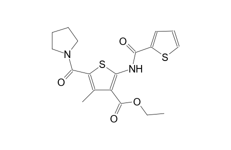 3-thiophenecarboxylic acid, 4-methyl-5-(1-pyrrolidinylcarbonyl)-2-[(2-thienylcarbonyl)amino]-, ethyl ester