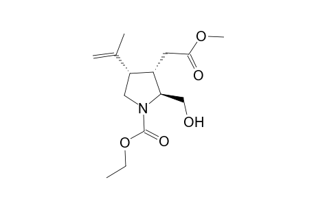 Methyl (2S,3S,4S)-1-ethyloxycarbonyl-2-hydroxymethyl-4-isopropenylpyrrolidin-3-ylacetate