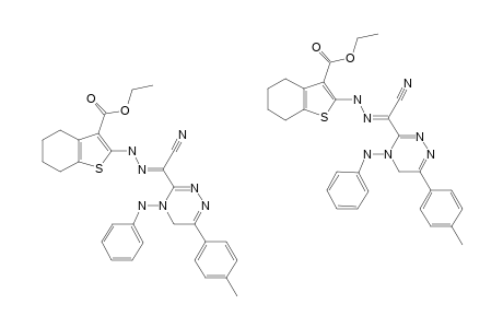 ETHYL-4-PHENYLAMINO-6-(4-METHYLPHENYL)-3-[ALPHA-(2-HYDRAZO-4,5,6,7-TETRA-HYDROBENZO-[B]-THIOPHENE-3-CARBOXYLATE)-ACETONITRILO]-1,2,4-TRIAZINE