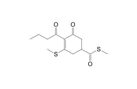 3-Cyclohexene-1-carbothioic acid, 3-(methylthio)-5-oxo-4-(1-oxobutyl)-, S-methyl ester