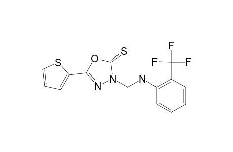 3-[(2-TRIFLUOROMETHYL)-PHENYL]-AMINOMETHYL-5-(2-THIENYL)-1,3,4-OXADIAZOLINE-2-THIONE