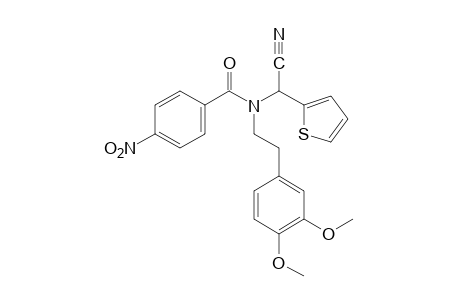 N-(a-cyano-2-thenyl)-N-(3,4-dimethoxyphenethyl)-p-nitrobenzamide
