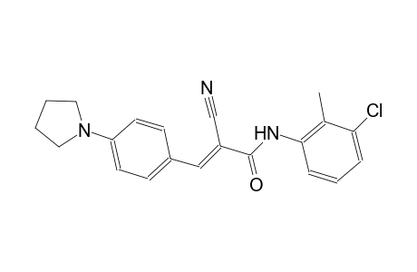 (2E)-N-(3-chloro-2-methylphenyl)-2-cyano-3-[4-(1-pyrrolidinyl)phenyl]-2-propenamide