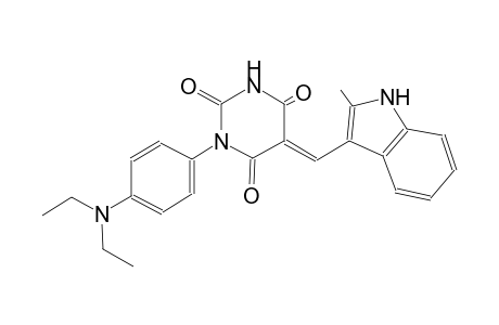 (5E)-1-[4-(diethylamino)phenyl]-5-[(2-methyl-1H-indol-3-yl)methylene]-2,4,6(1H,3H,5H)-pyrimidinetrione