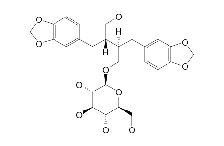 TETRACENTRONSIDE-B;(8R,8'R)-9-BETA-D-GLUCOPYRANOSYL-DIHYDROCUBEBIN