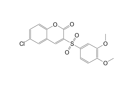 2H-1-benzopyran-2-one, 6-chloro-3-[(3,4-dimethoxyphenyl)sulfonyl]-
