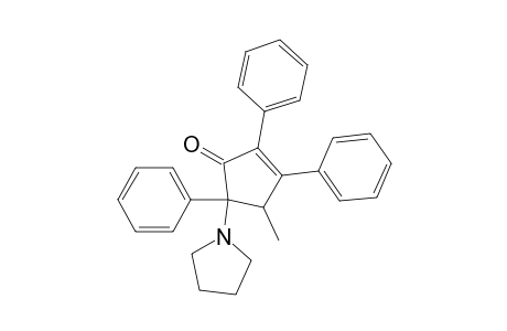 2-Cyclopenten-1-one, 4-methyl-2,3,5-triphenyl-5-(1-pyrrolidinyl)-