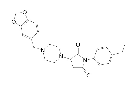 3-[4-(1,3-benzodioxol-5-ylmethyl)-1-piperazinyl]-1-(4-ethylphenyl)-2,5-pyrrolidinedione