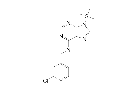 N-(3-Chlorobenzyl)-9H-purin-6-amine, 1tms derivative