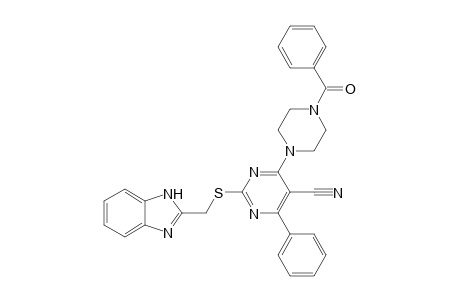 2-((1H-Benzo[d]imidazol-2-yl)methylthio)-6-phenyl-4-(4-benzoylpiperazin-1-yl)pyrimidine-5-carbonitrile