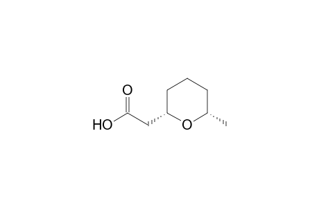 2H-Pyran-2-acetic acid, tetrahydro-6-methyl-, (2S-cis)-