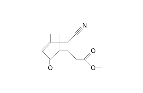 1-(2-Methoxycarbonyl-ethyl)-2-cyanomethyl-2,3-dimethyl-cyclopent-3-en-4-one