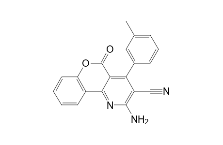 2-Amino-4-(3-methylphenyl)-5-oxo-5H-chromeno[4,3-b]pyridine-3-carbonitrile