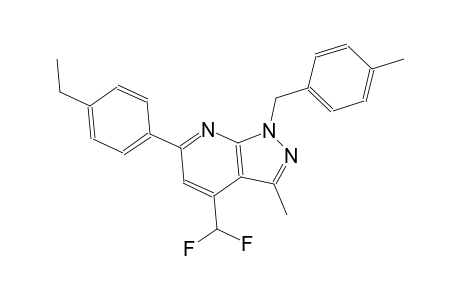 1H-pyrazolo[3,4-b]pyridine, 4-(difluoromethyl)-6-(4-ethylphenyl)-3-methyl-1-[(4-methylphenyl)methyl]-