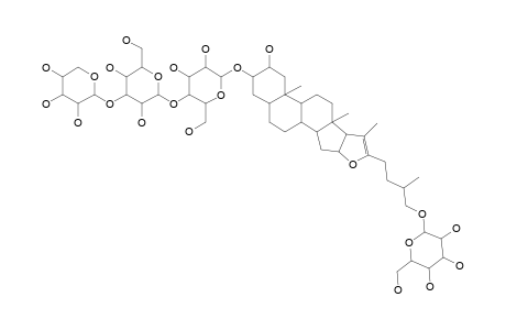 HIRTIFOLIOSIDE_B;FUROST-20-(22)-ENE-2-ALPHA,3-BETA-DIOL_3-O-[BETA-D-XYLOPYRANOSYL-(1->3)-O-BETA-D-GLUCOPYRANOSYL-(1->4)-O-BETA-