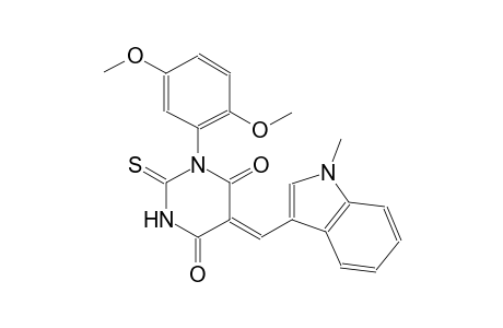 (5Z)-1-(2,5-dimethoxyphenyl)-5-[(1-methyl-1H-indol-3-yl)methylene]-2-thioxodihydro-4,6(1H,5H)-pyrimidinedione