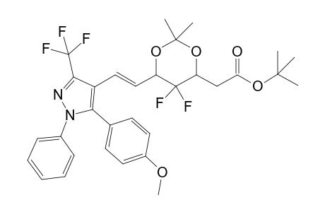 (E)-tert-Butyl 2-(5,5-difluoro-6-(2-(5-(4-methoxy-phenyl)-1-phenyl-3-(trifluoromethyl)-1H-pyrazol-4-yl)-vinyl)-2,2-dimethyl-1,3-dioxan-4-yl)acetate