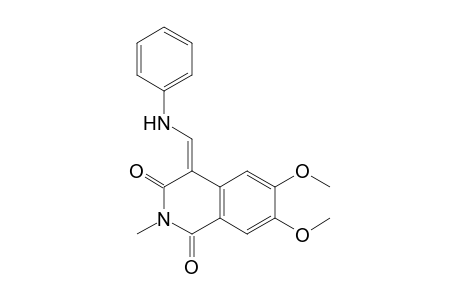 (4Z)-4-(anilinomethylene)-6,7-dimethoxy-2-methyl-isoquinoline-1,3-dione