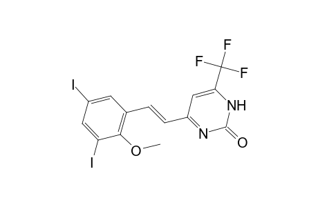 4-[(E)-2-(3,5-diiodo-2-methoxy-phenyl)vinyl]-6-(trifluoromethyl)-1H-pyrimidin-2-one
