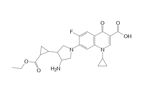 7-[3-amino-4-(2-carbethoxycyclopropyl)pyrrolidino]-1-cyclopropyl-6-fluoro-4-keto-quinoline-3-carboxylic acid
