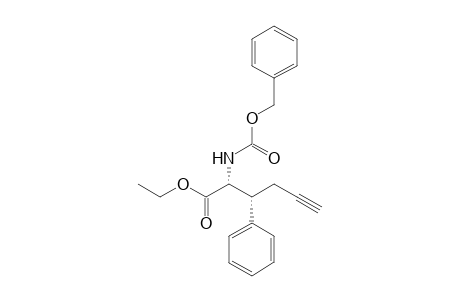 Phenylalanine, N-[(phenylmethoxy)carbonyl]-.beta.-2-propynyl-, ethyl ester, threo-