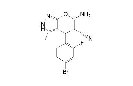 6-Amino-4-(4-bromo-2-fluorophenyl)-3-methyl-2,4-dihydropyrano[2,3-c]pyrazole-5-carbonitrile