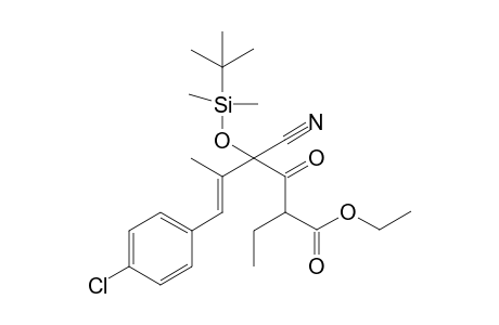 Ethyl (E)-4-((tert-butyldimethylsilyl)oxy)-6-(4-chlorophenyl)-4-cyano-2-ethyl-5-methyl-3-oxohex-5-enoate