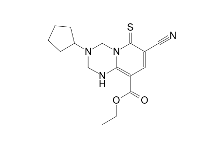 2H-pyrido[1,2-a][1,3,5]triazine-9-carboxylic acid, 7-cyano-3-cyclopentyl-1,3,4,6-tetrahydro-6-thioxo-, ethyl ester