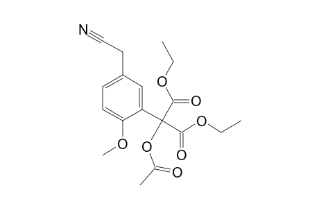 Propanedioic acid, (acetyloxy)[5-(cyanomethyl)-2-methoxyphenyl]-, diethyl ester