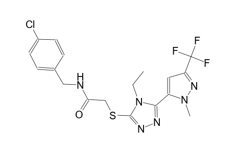 N-(4-chlorobenzyl)-2-({4-ethyl-5-[1-methyl-3-(trifluoromethyl)-1H-pyrazol-5-yl]-4H-1,2,4-triazol-3-yl}sulfanyl)acetamide