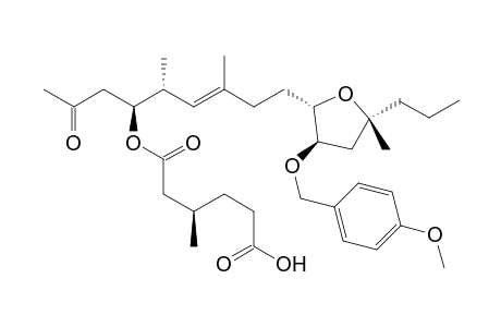 13-[3'-(p-Methoxybenzyloxy)-5'-methyl-5'-propyltetrahydrofuran-2'-yl]-8-(acetylmethyl)-9,11-dimethyl-6-oxo-7-oxatridec-10-enoic Acid