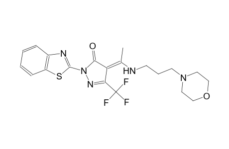 (4E)-2-(1,3-benzothiazol-2-yl)-4-(1-{[3-(4-morpholinyl)propyl]amino}ethylidene)-5-(trifluoromethyl)-2,4-dihydro-3H-pyrazol-3-one