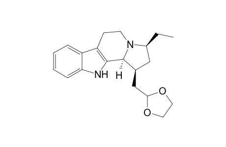 (1RS,3RS,11bSR)-1-(1,3-Dioxolan-2-yl)methyl]-3-ethyl-1,2,3,5,6,11b-hexahydroindolizino[8,7-b]indole