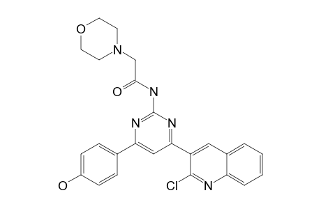 N-[4-(2-CHLORO-QUINOLIN-3-YL)-6-(4-HYDROXYPHENYL)-PYRIMIDIN-2-YL]-2-MORPHOLINO-ACETAMIDE