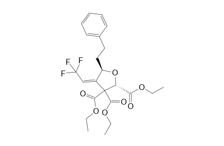 trans-Triethyl 5-(2-phenylethyl)-4-(2,2,2-trifluoroethylidene)tetrahydrofuran-2,3,3-tricarboxylate